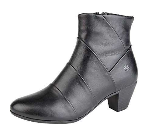Cipriata Womens Ladies Leather Comfort Mid Heel Ankle Boots Memory Foam Black Size 3 4 5 6 7 8