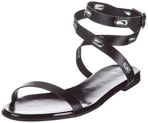 HUGO Women's Kimley Flat Sandal-C, Black 1, 5 UK
