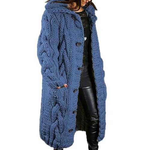 Womens Coatigan Knit Cardigans For Women Uk Plus Size Cardigans Women'S Cardigan Long Crochet Cardigans For Women Uk Chunky Cardigan Women Jumpers And Sweaters Winter Baggy Oversized Hooded Pea Coat