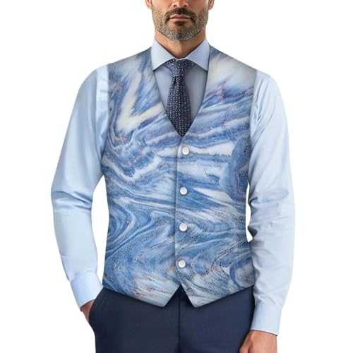 YUDINGFIN Mens Suit Vest,Slimi Fit Made of Woven V-neek Men's Waistcoat for Young Adults,Colleagues,Friends Suitable for Nightclubs,Party,Dinner