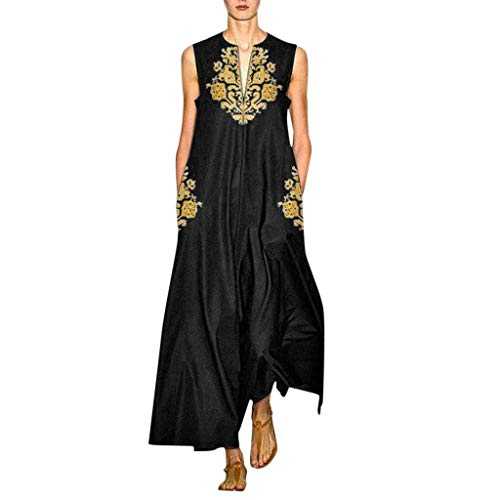 AMDOLE Summer Dress Long Comfortable Maxi Dress for Women Summer Women Suitable Loose Elegant Long Dress Sleeveless Split Beach Floral Dresses Short Sleeve Beach Dress