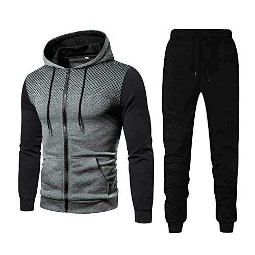 Cocila Men 2 Set Long Sleeve Pocket Outfits Sweatshirt And Pants Young Mens Suits Slim Fit Mens Tracksuit Set Red Mens Tracksuit Bottoms Open Hem Black Tracksuit Bottoms Mens Slim Fit