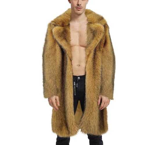 Long Coat Men's Winter Jacket Double Breasted Trench Coat Elegant Winter Coat Slim Fit Faux Fur Wool Coat Stand-Up Collar Business Men's Coat Long Windbreaker Jacket Autumn Winter Casual Coat