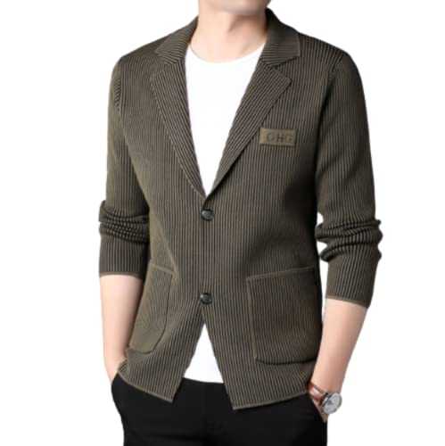 LIRU Blazer,Mens Casual Blazer Lightweight Knitted Blazer Single Breasted Slim Fit Sports Jacket Elegant Formal Business Suit Jacket Suitable For Party Date Prom Wedding