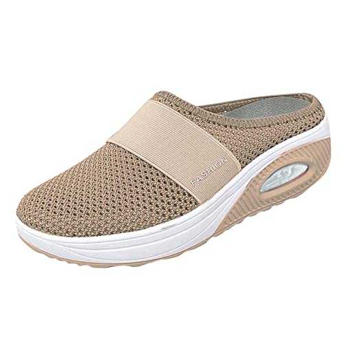 WILLBEST Sandals for Women Sale Clearance Wedge Summer Holiday Ladies Leather Sandals Toe Post Low Heel Shoes Gladiator Hook & Loop Strap Ankle Strap Platform Dress Sandals