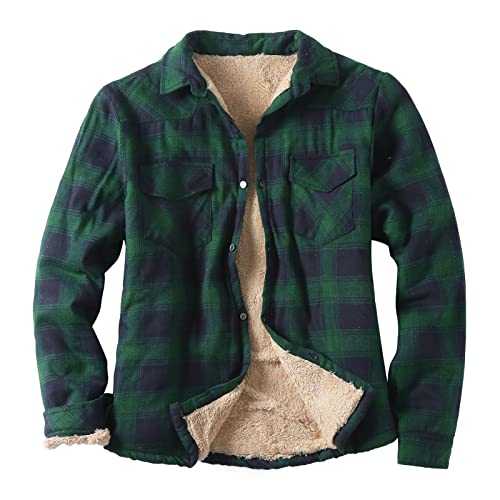 Mens Womens Shirts Fleece Padded Lumberjacket Sherpa Fur Lined Lumberjack Hooded Quilted Thermal Check Shirt Men's Jacket Mens Coat Mens Winter Coat
