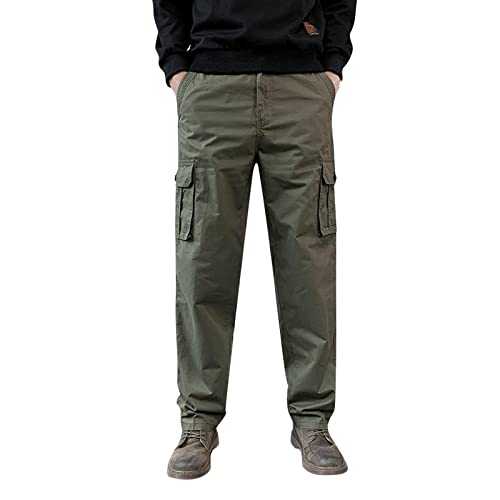 IQYU Cargo Trousers Loose Cotton Plus Size Lace Up Jumpsuit Black Cargo Trousers Men Short
