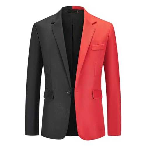 Men's Suits Color Matching Single Breasted Pocket Coat Suit Top Men's Coats Slim Fitted Suits One Button Gentleman Blazer Pocket V Neck Suit