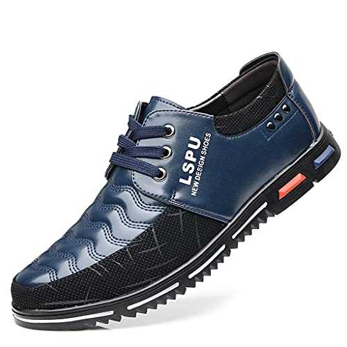 UIKGITP Men's Casual Loafer Business Lace-Up Shoes Breathable Comfort Walking Fashion Driving Leather Luxury for Men Trainers Work Office Dress Outdoor