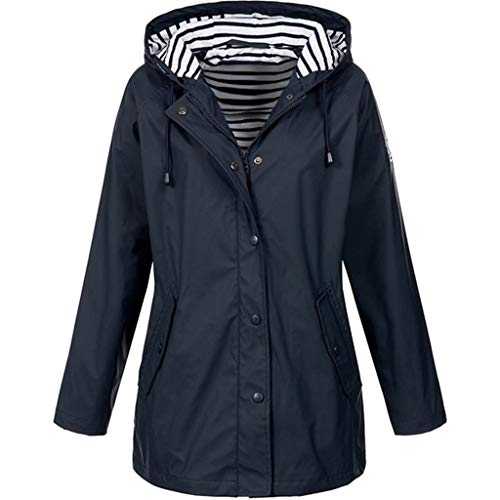 Celucke Women's Raincoats Active Outdoor Hoodie, Ladies Solid Color Long Sleeve Winderproof Jacket Coats with Pockets