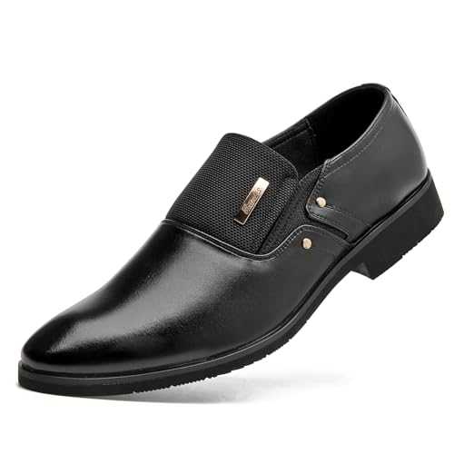 Men's Slip On Leather Oxfords Formal Dress Loafers Shoes