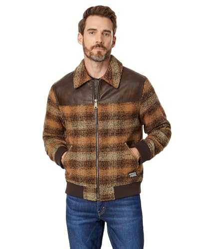 Levi's Men's Mixed Media Western Plaid Bomber Jacket