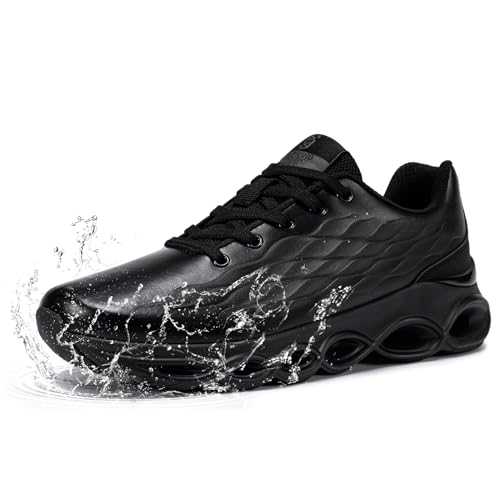 FATES TEX Waterproof Men Leather Trainers Rain Running Shoes Outdoor Casual Cushioning Fitness Sneaker Lightweight Jogging Sport Shoes Fashion