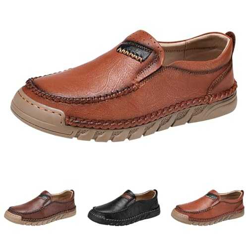 Black Leather Shoes Men Slip On Loafer Shoes Men Dress Business Oxfords Wedding Party Formal Footwear Wide Fit Casual Leathers Footwear Office Loafers Comfort Brown Brogues Derby Shoe