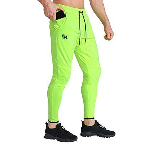 BROKIG Mens Lightweight Tracksuit Bottoms Elastic Sports Trousers Gym Running Joggers