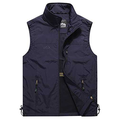 Men's Gilet Safari Hiking Outdoor Waistcoat Jacket Sleeveless Coat Water Resistant Jackets Breathable Running Sports Vest Lightweight Multi Pocket Working Fishing Hunting Hiking Gilets Quick Dry Top