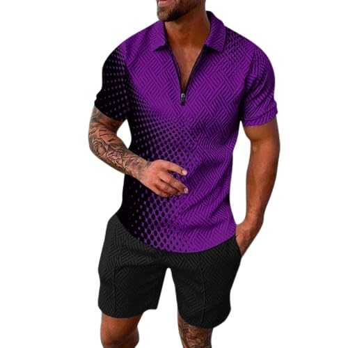 Men's Fashion Casual Short Sleeve Shorts Shirt Suit Dress Suit Set