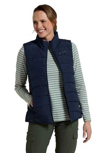 Mountain Warehouse Opal Womens Padded Gilet - Lightweight Ladies Body Warmer, Water Resistant Sleeveless Jacket with Front Pockets - For Light Rain, Autumn, Winter