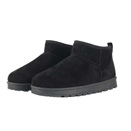 ROCHI FASHION Ladies Platform Mini Boots,Women's Low Ankle Snow Boot,Slip On,Anti-slip Faux Fur Lined Warm Winter Booties
