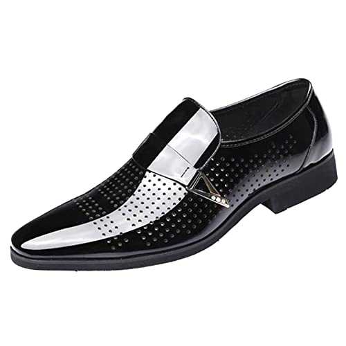 Men's Dress Shoes Formal Dress Shoes Patent Leather Breathable Shoes Classic Oxford Shoes Formal Business Leather Shoes Elegant Evening Party Shoes for Men Mens Pointed Toe Leather Shoes