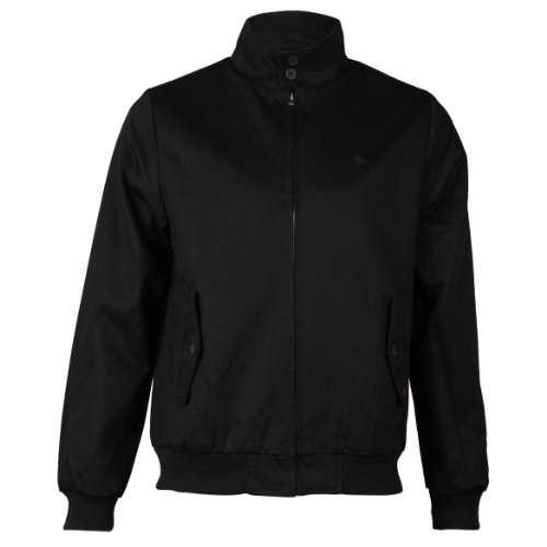 Mens Black Merc Harrington Designer Zip Up Bomber Jacket Coat Size