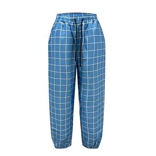 Bauzuoyo Men's Chino Trousers Checked Fabric Trousers Slim Fit Business Chino Trousers Straight Leg Slim Casual Trousers Stretch Streetwear Casual Trousers Stretch Suit Trousers Jogging Bottoms Casual