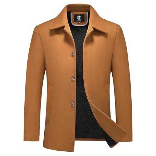 Mens Winter Wool Blend Trench Coat