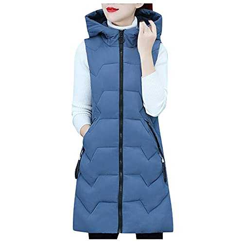 Cocila Fuzzy Vest Women Women Casual Solid Vest Coat Zipper Pocket Loose Sleeveless Vests Jacket Hooded Fashion Elegant Vest Coat Womens Long Women S Bodywarmer Long