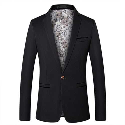 Men's Suits Solid Long Sleeve Pockets Suit Single Breasted Pocket Suit Top Men's Coats Slim Fitted Business Suits One Button Gentleman Blazer V Neck Suit