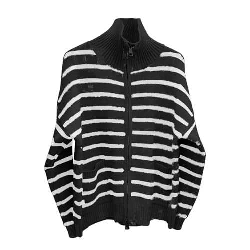 Winter Jacket Women Women's Autumn/Winter Loose Casual Standing Neck Solid Stripe Long Sleeve Pocket Solid Zipper Sweater Coat Womens Shacket Teddy Bear Coats For Women