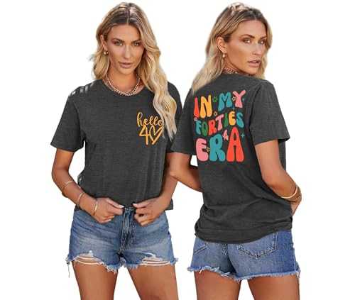 tiorhooe 40th Birthday Tshirts Women Happy 40th T Shirt 40 Years Old Birthday Gifts for Women