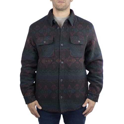 Jachs Men's Wool Blend Sherpa Lined Flannel Shirt Jacket