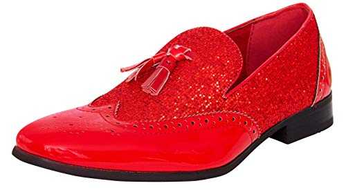 Men's Shiny Comfortable Smart Shoes Party Dancing Tassel Leather Lined Slip-On Loafer Driving Shoes