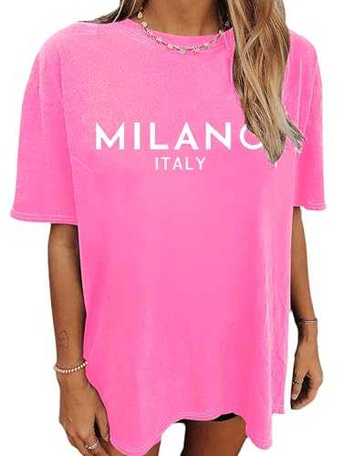 Oversized Tshirts for Women Trendy Graphic Tees Vintage Summer Short-Sleeve Preppy Shirts Casual