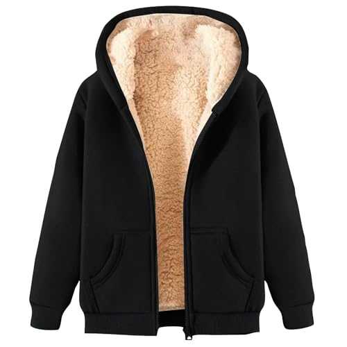 Womens Winter Coats,Fleece Jacket Women Uk Ladies Teddy Fleece Hoodie Winter Coat Lined Jacket Women Full Zip Hoodie Teddy Bear Coats Fleece Sweatshirts Ladies Fleece Tops Sweater Outwear