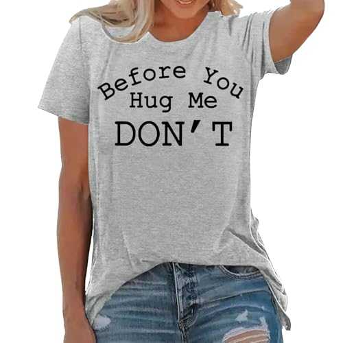 NNGOTD Women's T Shirts Fashion Casual Crew Neck Prints T Shirts Summer Short Sleeve Casual Loose T Shirts Top Ladies Long Sleeve Shirts Casual Ladies Blouse T-Shirt Casual Loose Tshirts