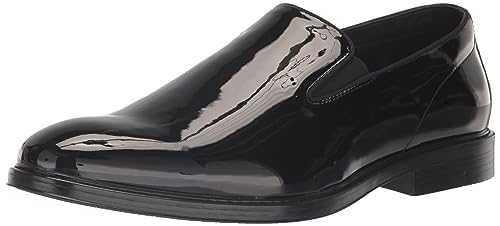 Nunn Bush Men's Centro Flex Plain Toe Slip on Formal Black Patent Loafer