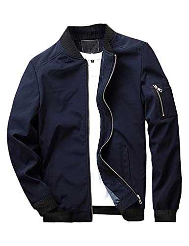 Lentta Men's Slim Fit Lightweight Softshell Bomber Jacket Coat Fall Jackets For Men