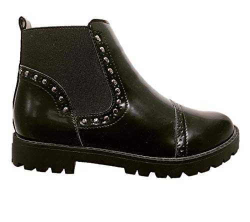 New Womens Ladies Low Block Heel Zip Studded Chelsea Ankle Boots Shoes Size 3-8