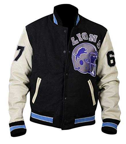 Fashion_First Mens Axel Foley Beverly Hills Cop Letterman Varsity Jacket - Sleeves Real/Faux