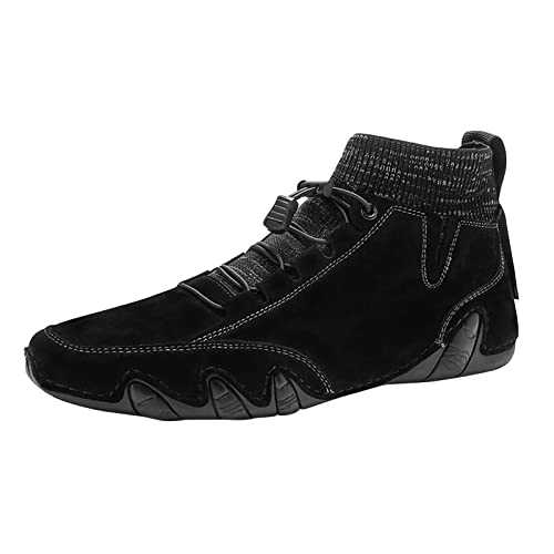 Mens Shoes Casual Leather Loafer Mens Shoes High Top Elastic Band Sport Shoes Fashion Casual Shoes Mens Plus Size Ankle Boots Most Popular Mens Shoes