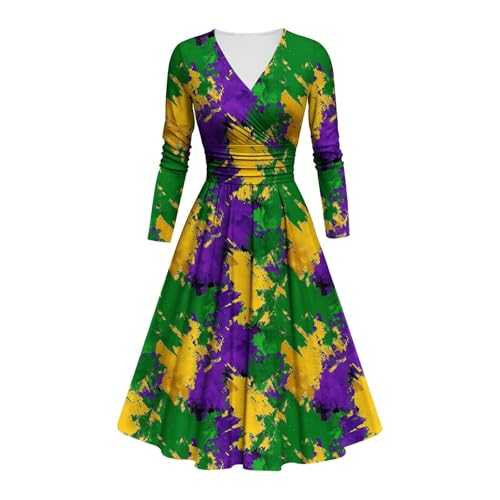 Women Carnival Dresses Women Sequin Dress 1950s Audrey Hepburn Dress A Line Swing Cocktail Party Dresses Color Block 3/4 Sleeve V Neck Slim Dress Swing Flowy Tea Dress Dance Gown UK Sale Clearance