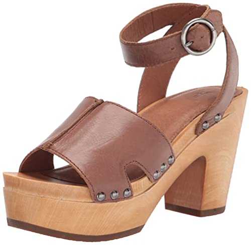 Frye Women's Ankle-Strap Heeled Sandal brown Size: 5 UK