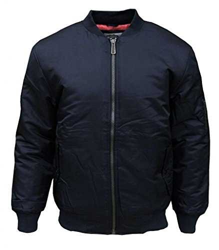 Soul Star Men's MA 1 Bomber Retro Mod Security Jacket Coat Navy Large