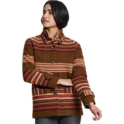 Pendleton Men's Archive Striped Button Front Toboggan Coat Wool Blend