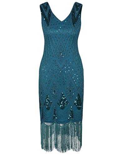 PrettyGuide Women 1920s Dress Gatsby Vintage Sequin Art Deco Cocktail Flapper Dress