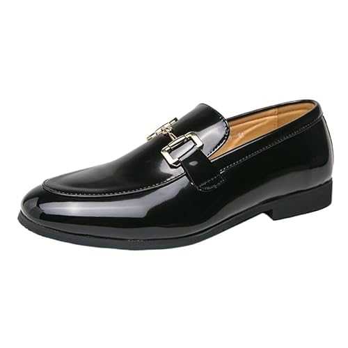 Dress Oxford Shoes for Men New Men's Wedding Shoes Black Patent Leather Formal Mens Shoes Business Handmade Slip-On Loafers