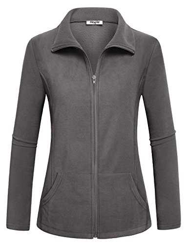 Hibelle Women's Outdoor Full-Zip Thermal Fleece Jacket with Pockets