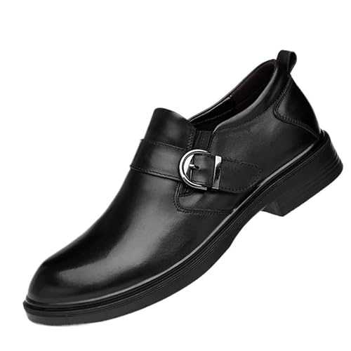 UOPYNE Mens Formal Shoes Dress Oxford Leather Business Slip-on Round Toe Anti-Slip Non Slip Resistant Working