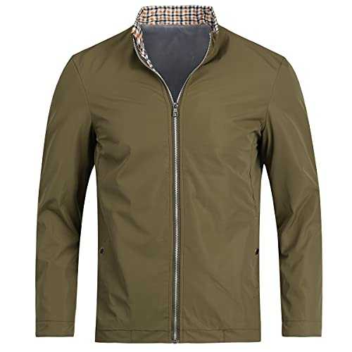 YOUTHUP Mens Casual Bomber Jacket Slim Fit Stand Collar Windbreaker Jackets Cargo Outwear Sportswear